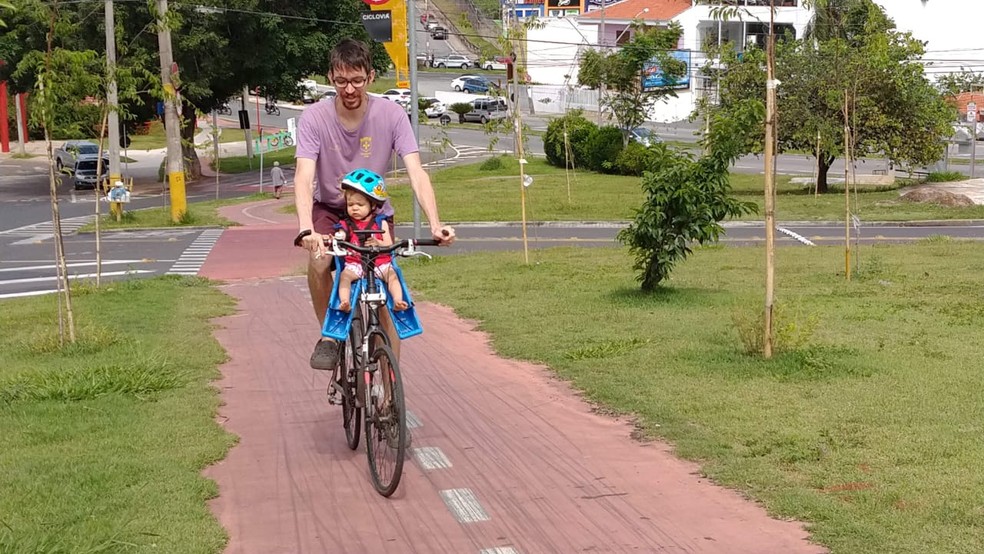 Bruno usa a bicicleta diariamente em Sorocaba — Foto: Arquivo pessoal