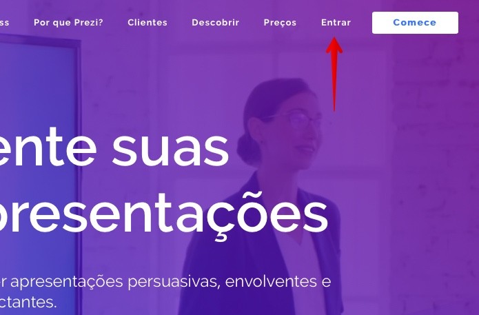 Acesse a sua conta do Prezi (Foto: Reprodução/Helito Beggiora) Acesse a sua conta do Prezi (Foto: Reprodução/Helito Beggiora)