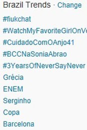 Trending Topics no Brasil às 17h15 (Foto: Reprodução/Twitter.com)