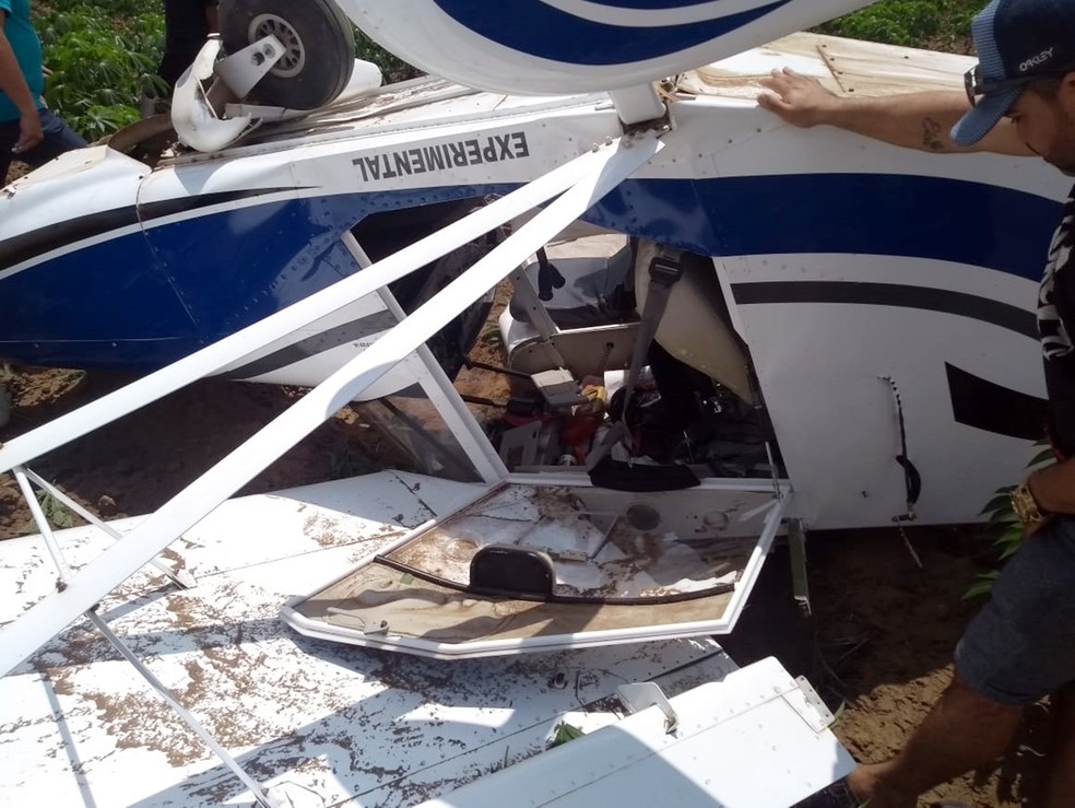 Avi&atilde;o havia sa&iacute;de do Aeroclube de Jo&atilde;o Pessoa quando fez pouso de emerg&ecirc;ncia em Guarabira &mdash; Foto: Divulga&ccedil;&atilde;o