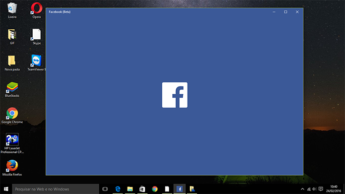 Facebook tem novo aplicativo universal para Windows 10 liberado aos usuários (Foto: Reprodução/Elson de Souza)