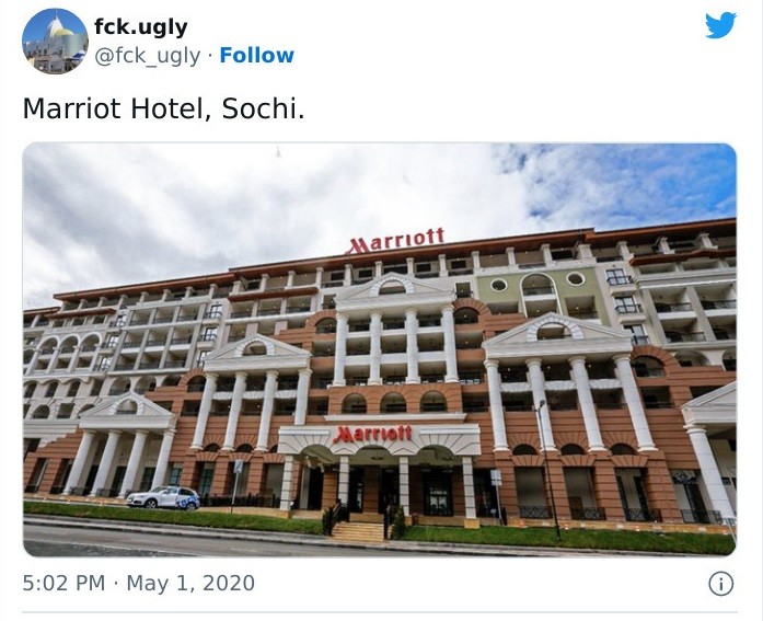 Hotel Marriot em Sóchi, cidade na Rússia (Foto: Reprodução / Twitter)