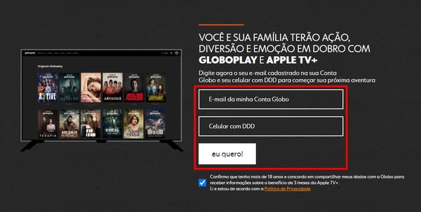 o TV+ pelo Globoplay | | TechTudo