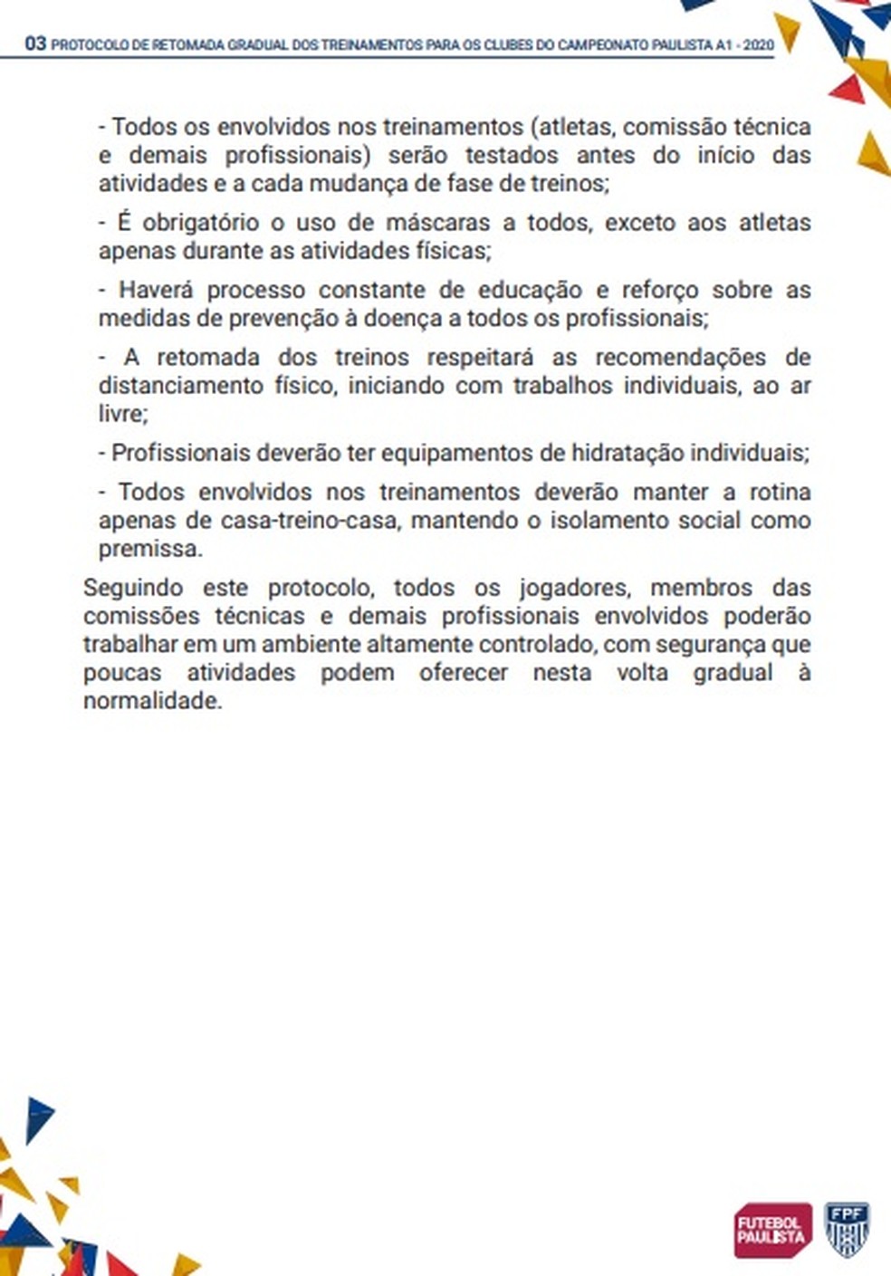 Pedido da FPF ao Governo do Estado de São Paulo — Foto: Reprodução
