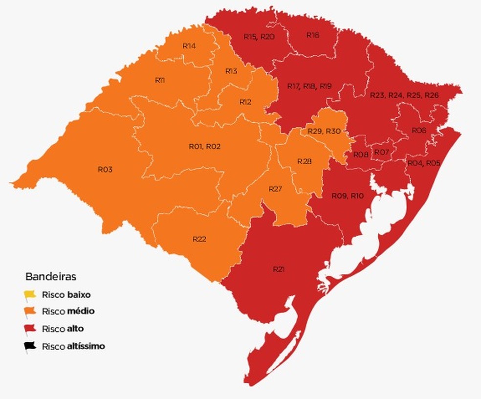 Com Avanco Da Covid 19 73 4 Da Populacao Do Rs Fica Em Regioes De Bandeira Vermelha Rio Grande Do Sul G1