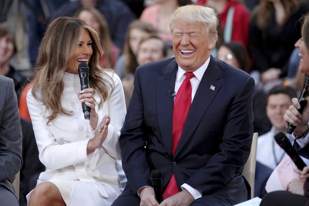 Melania e Donald Trump em programa de TV (Foto: Reuters) Melania e Donald Trump em programa de TV (Foto: Reuters)