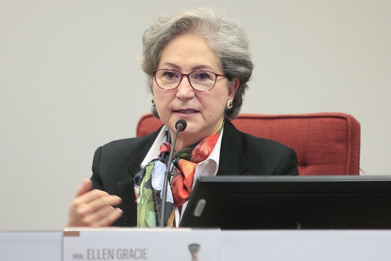 Ellen Gracie no seminário 'Por estas e por outras' (Foto: Supremo Tribunal Federal)
