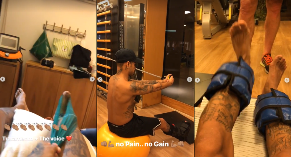 Neymar registrou tratamento nas redes sociais (Foto: ReproduÃ§Ã£o/Instagram)