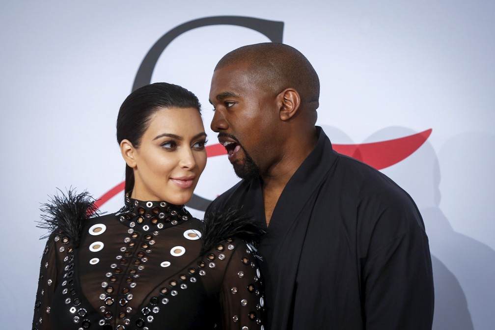 Kim Kardashian e Kanye West no CFDA Fashion Awards, em Nova York — Foto: Reuters/Lucas Jackson