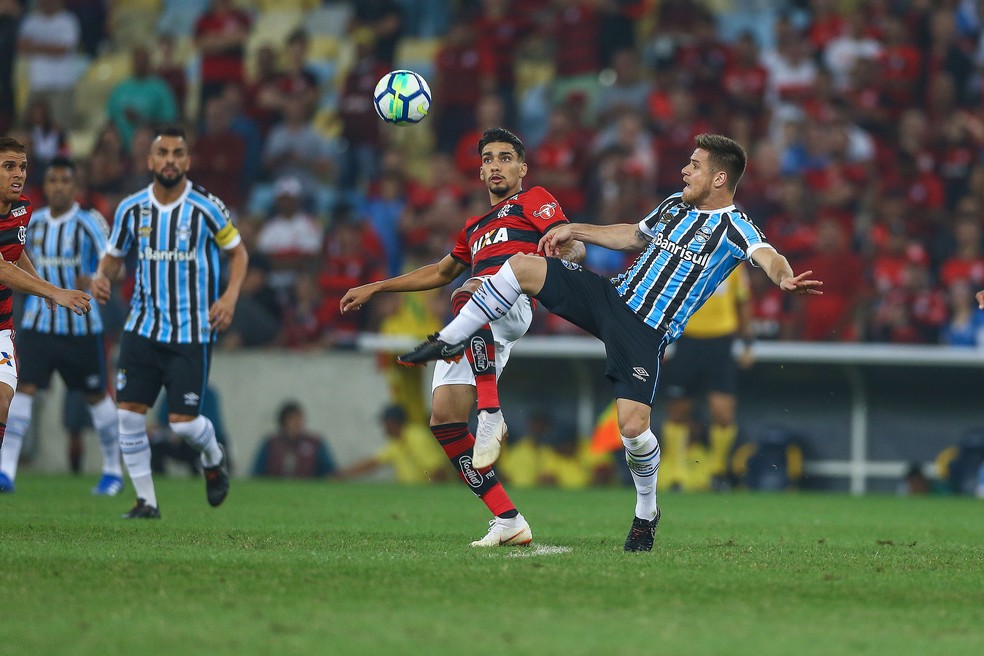 Flamengo em a&ccedil;&atilde;o na partida contra o Gr&ecirc;mio (Foto: Lucas Uebel / Gr&ecirc;mio, DVG)