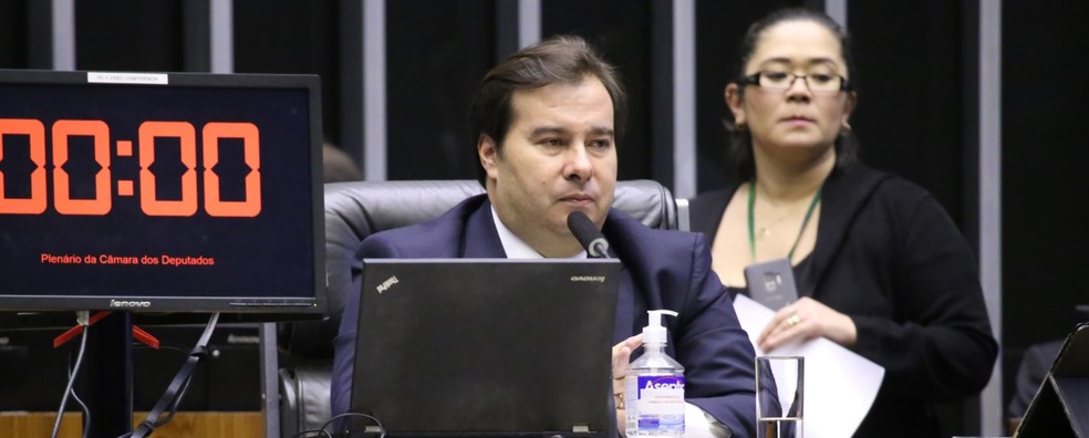 Presidente da Câmara, Rodrigo Maia (DEM-RJ), conduz sessão virtual na quarta-feira (1º) — Foto: Cleia Viana / Câmara dos Deputados