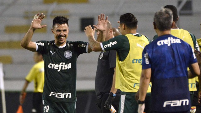 Willian comemora gol do Palmeiras contra a Ponte Preta