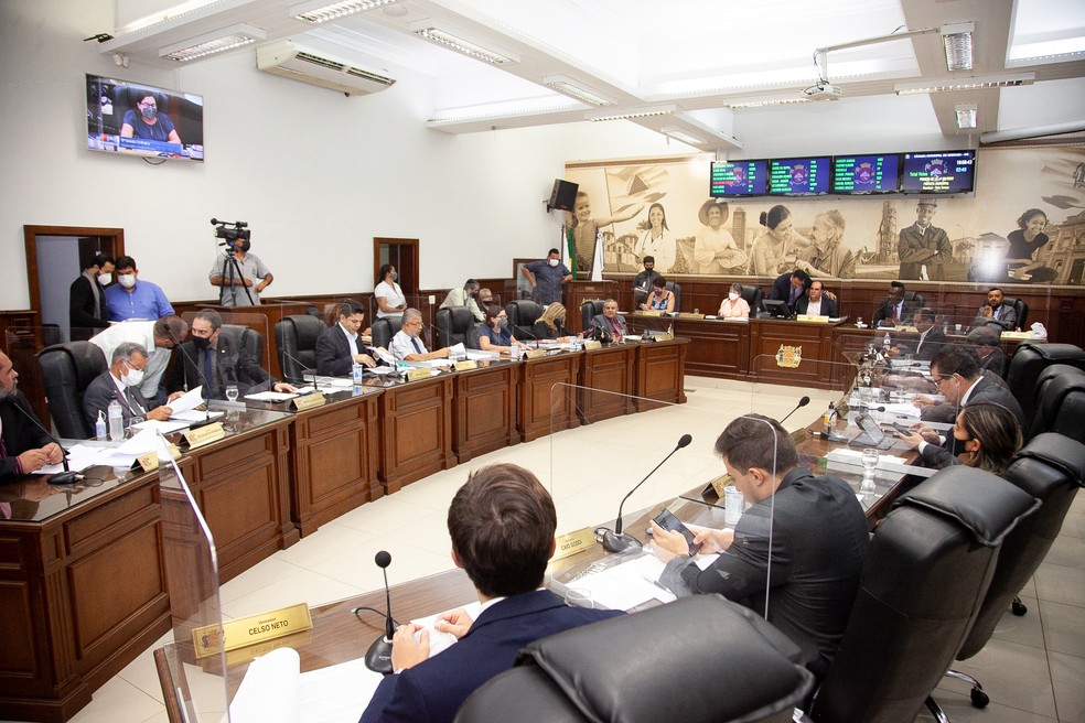 Reunião ordinária da Câmara de Uberaba do dia 21/03/2022 — Foto: Rodrigo Garcia/CMU
