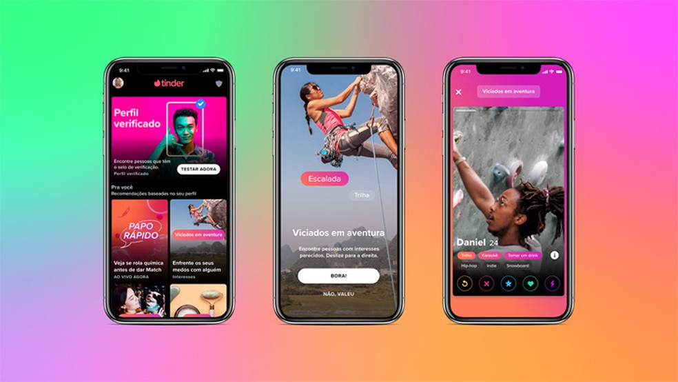 Tinder: nova área Explorar promete trazer mais confiança no match com fotos verificadas — Foto: Divulgação/Tinder