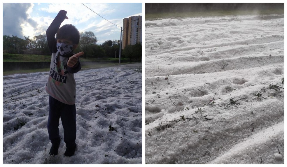 Morador de 4 anos em granizo que caiu em Jundiaí — Foto: Cicconi/Arquivo pessoal