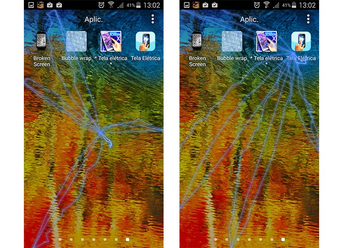 Aplicativo deixa a tela do smartphone elétrica com raios no toque (Foto: Reprodução/Barbara Mannara)