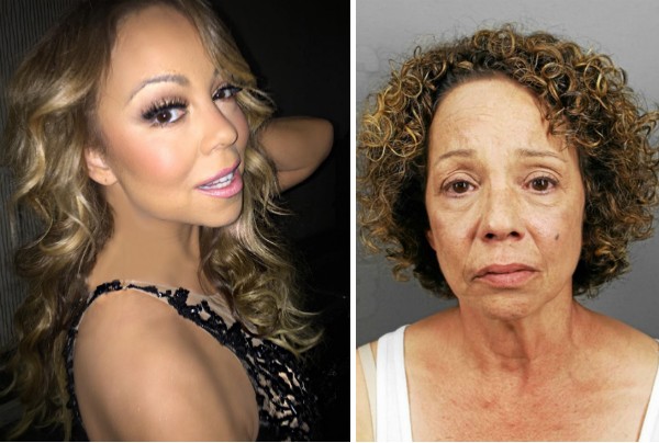 A cantora Mariah Carey e a foto de sua irmã divulgada pela polícia (Foto: Instagram/Reprodução)