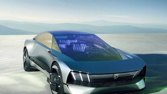 Peugeot Inception é um carro conceito elétrico com carregamento por indução e volante retangular