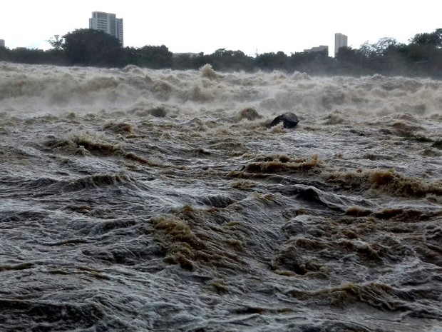 Rio Piracicaba atinge 4 metros de profundidade na quarta-feira (18) (Foto: Edijan Del Santo/EPTV)