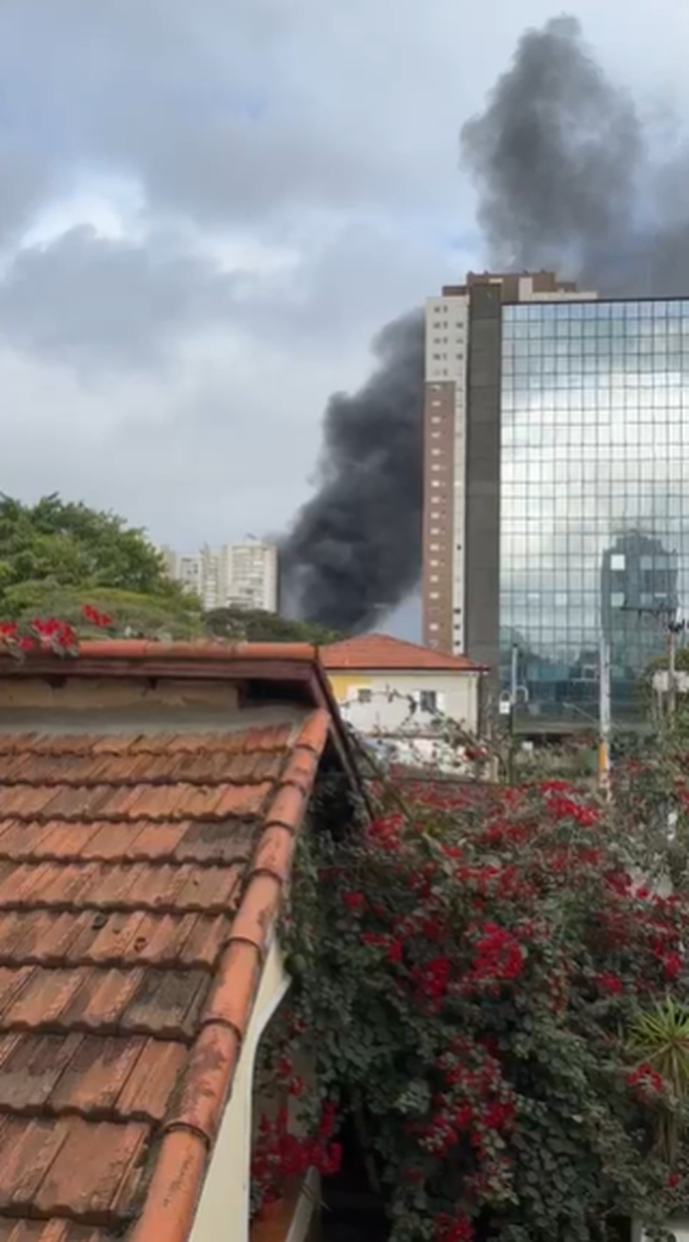 Incêndio atinge prédio em São Paulo — Foto: Claudia Baioco