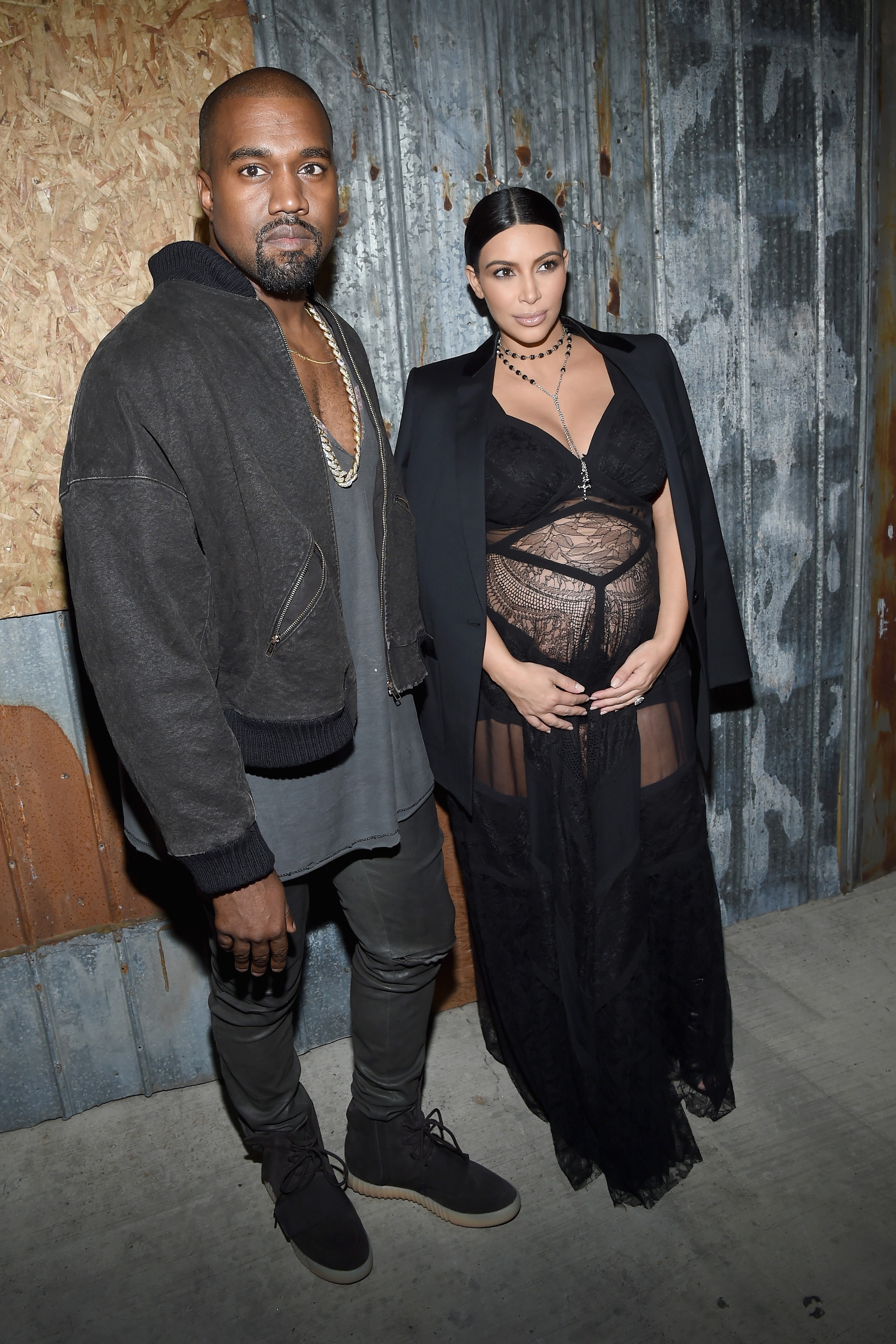Kim Kardashian e Kanye West, ainda antes do nascimento de Saint West (Foto: Getty Images)