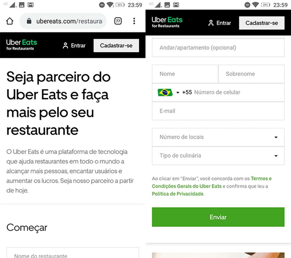 Uber Eats: como funciona vender pela plataforma? — Foto: Reprodução/Marcela Franco