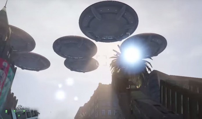 GTA V: cidade é destruída por extraterrestres em novo mod (Foto: Reprodução/YouTube)