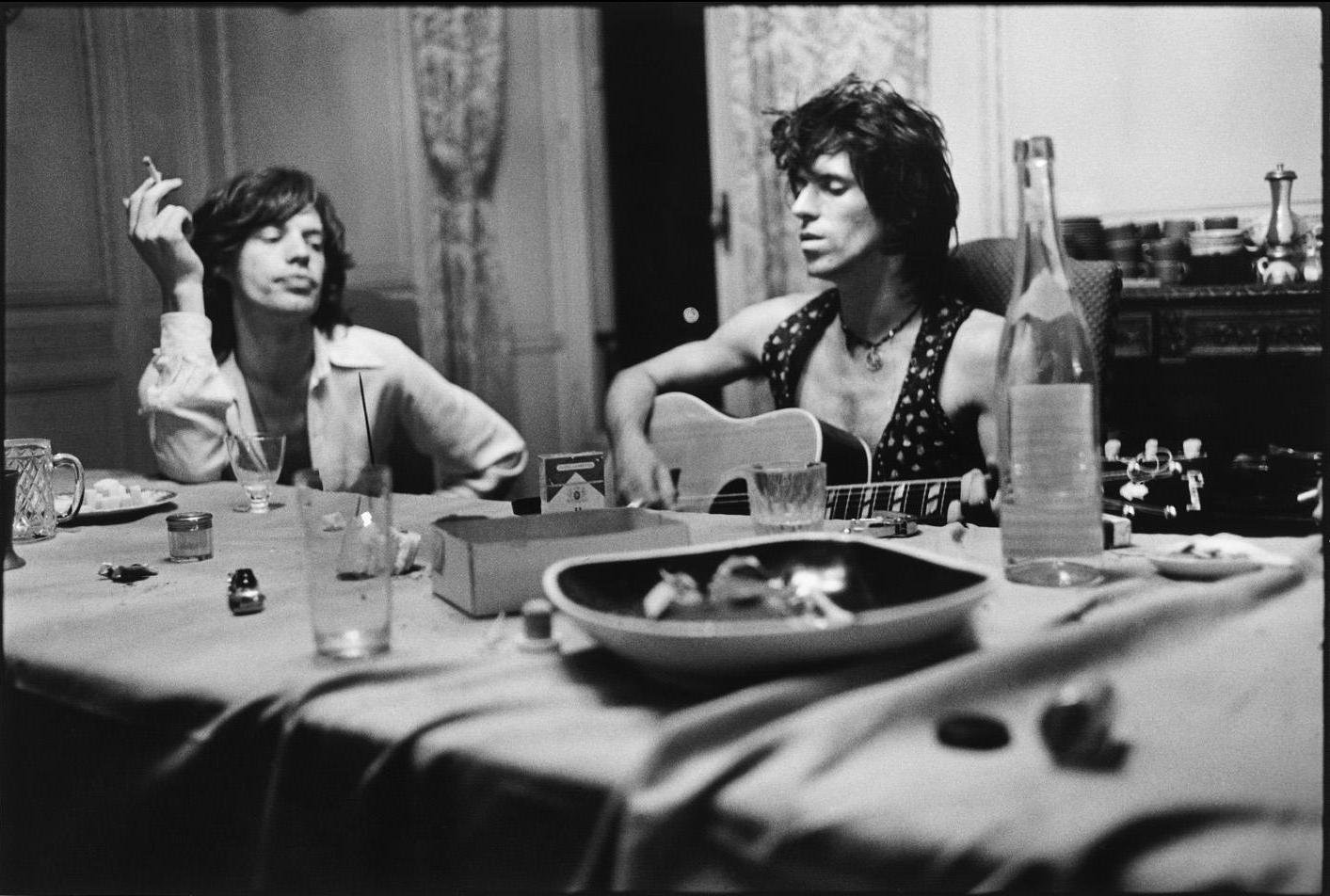 Keith e Jagger durante gravação do "Exile on Main Street", em 1971