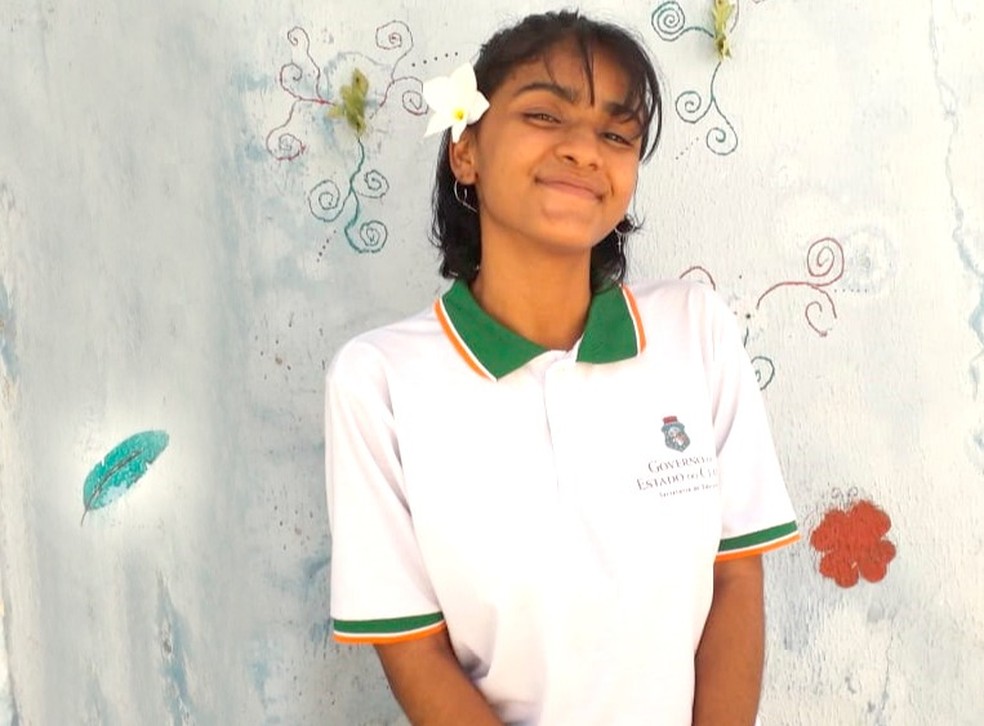 Em 2020, Aisha foi uma das alunas de escola pública do Ceará selecionada para participar do Programa  Jovens Embaixadores, e fez um intercâmbio de três semanas nos Estados Unidos. — Foto: Governo do Ceará/ Divulgação