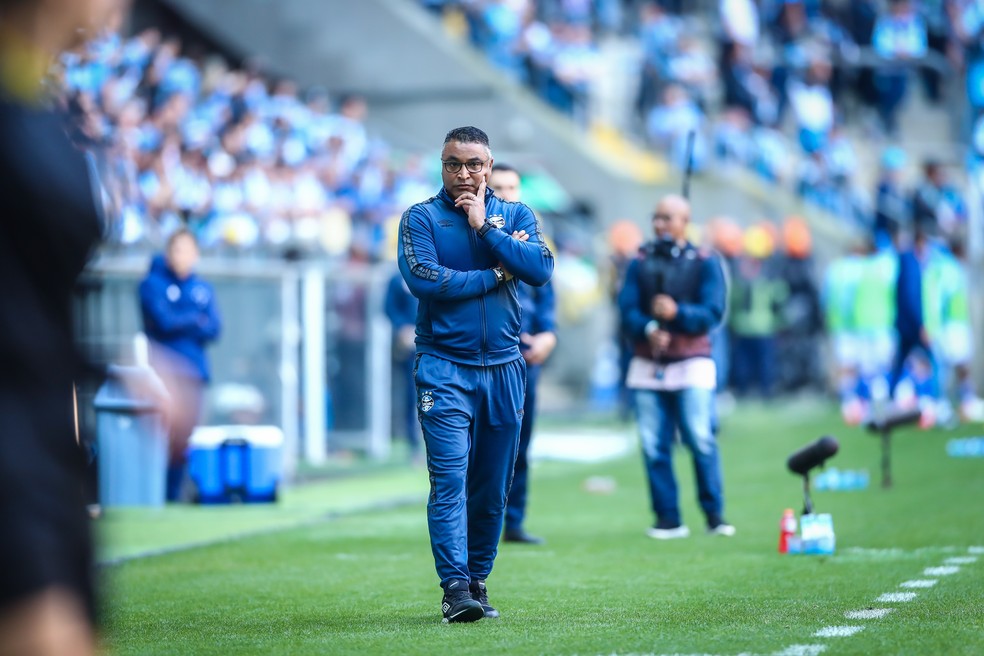 Roger Machado, técnico do Grêmio — Foto: Lucas Uebel/Grêmio