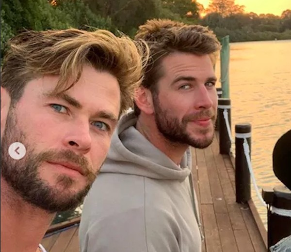 Os irmãos Chris Hemsworth e Liam Hemsworth (Foto: Instagram)