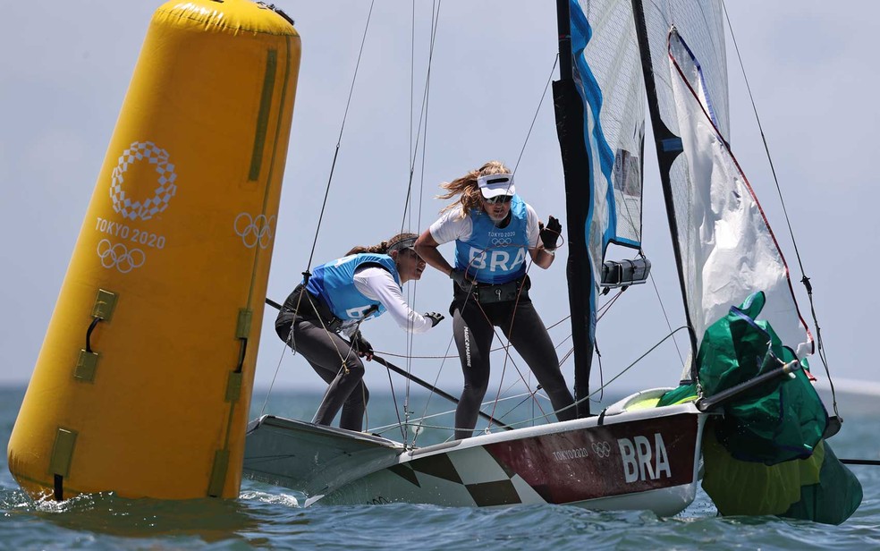 Martine Grael e Kahena Kunze, bicampeãs olímpicas na vela — Foto: Carlos Barria / Reuters