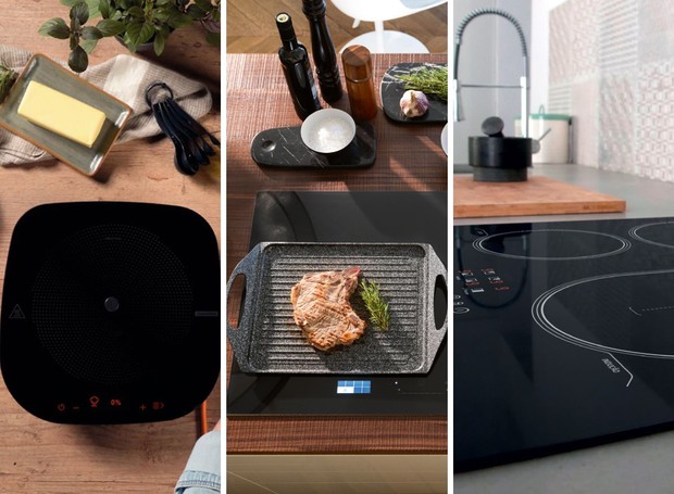 Além de beleza, os novos cooktops proporcionam conectividade e segurança (Foto: Montagem Casa e Jardim  )