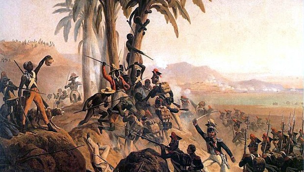 BBC- Batalha de São Domingo, quadro que representa a independência do Haiti (Foto: Domínio Público via BBC News Brasil)