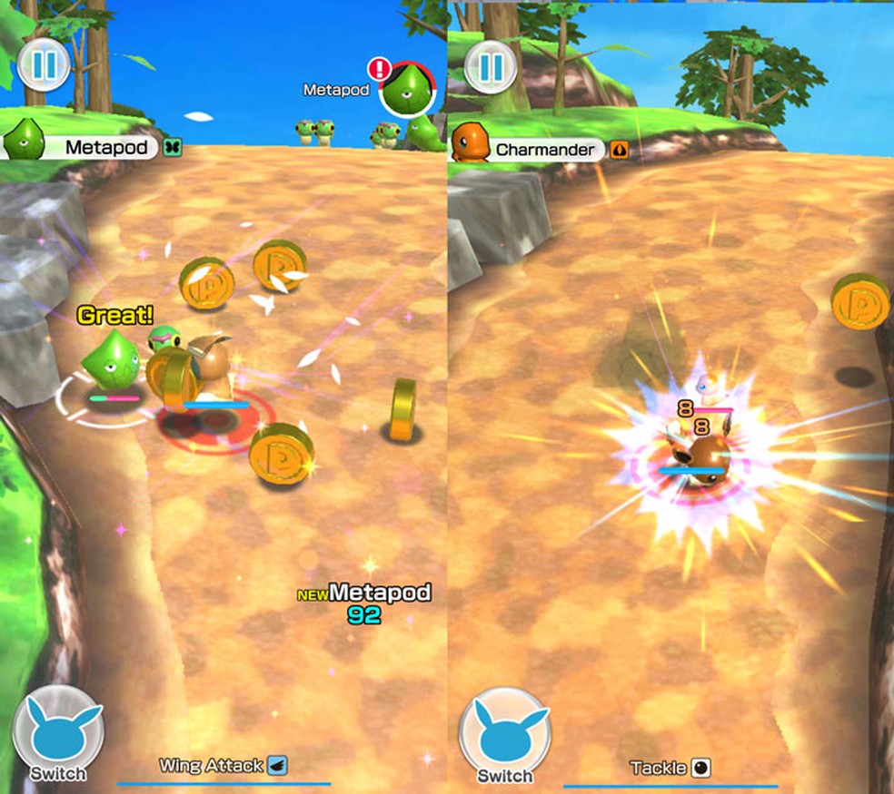Use o ataque especial para causar dano em dobro em Pokémo Rumble Rush — Foto: Reprodução/Tais Carvalho