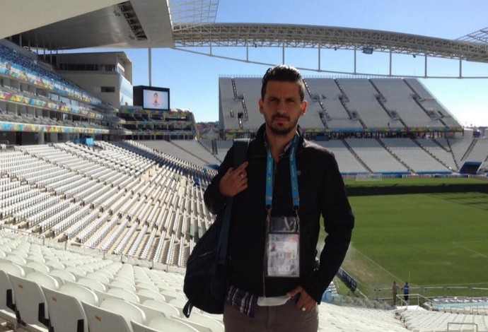 O jornalista argentino Jorge "Topo" López participava da cobertura da Copa do Mundo no Brasil (Foto: Reprodução / Twitter )