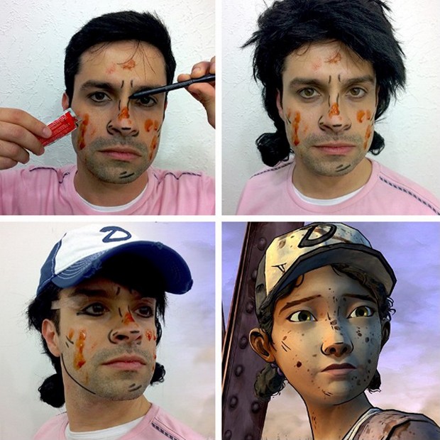 Luciano Amaral como Clementine, da HQ 'The Walking Dead' (Foto: Reprodução/Instagram)
