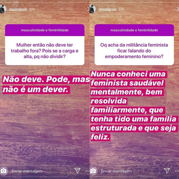 Ítalo Marsili causa polêmica com respostas na web sobre masculinidade e feminismo (Foto: Reprodução/Instagram)