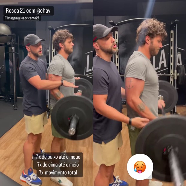 João Vicente filma treino de Chay Suede (Foto: Reprodução/ Instagram )