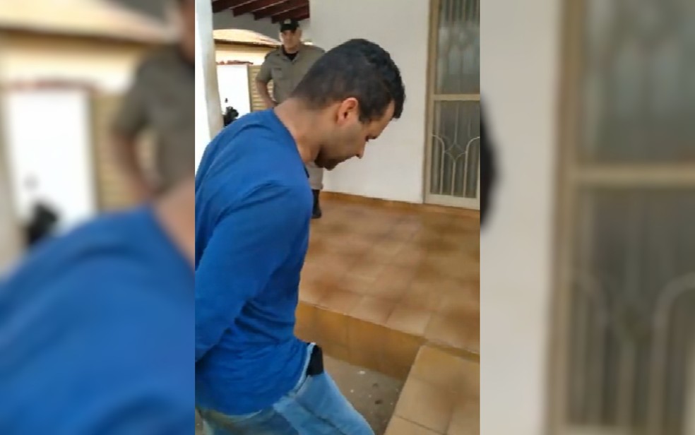 Filipe Araújo é preso suspeito de matar a sogra a facada em Itapuranga, Goiás — Foto: Reprodução/Polícia Civil