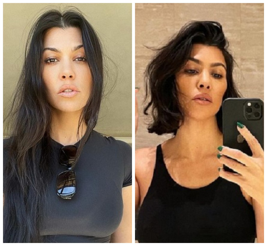 O novo corte de cabelo da socialite Kourtney Kardashian (Foto: Instagram)