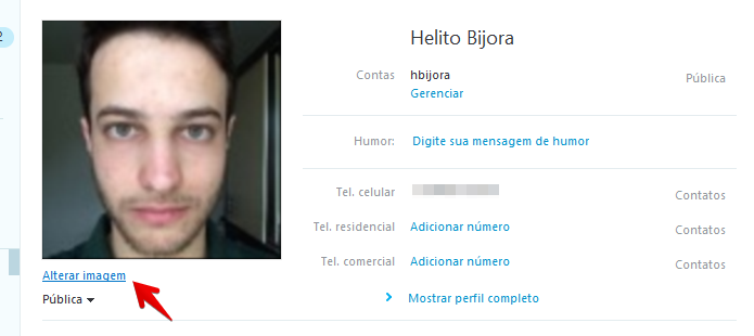 Alterando a foto de perfil do Skype (Foto: Reprodu??o/Helito Bijora) 
