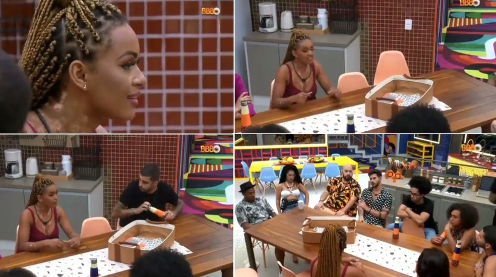 Natália conversas com os outros participantes do 'BBB22' — Foto: Reprodução/Globo
