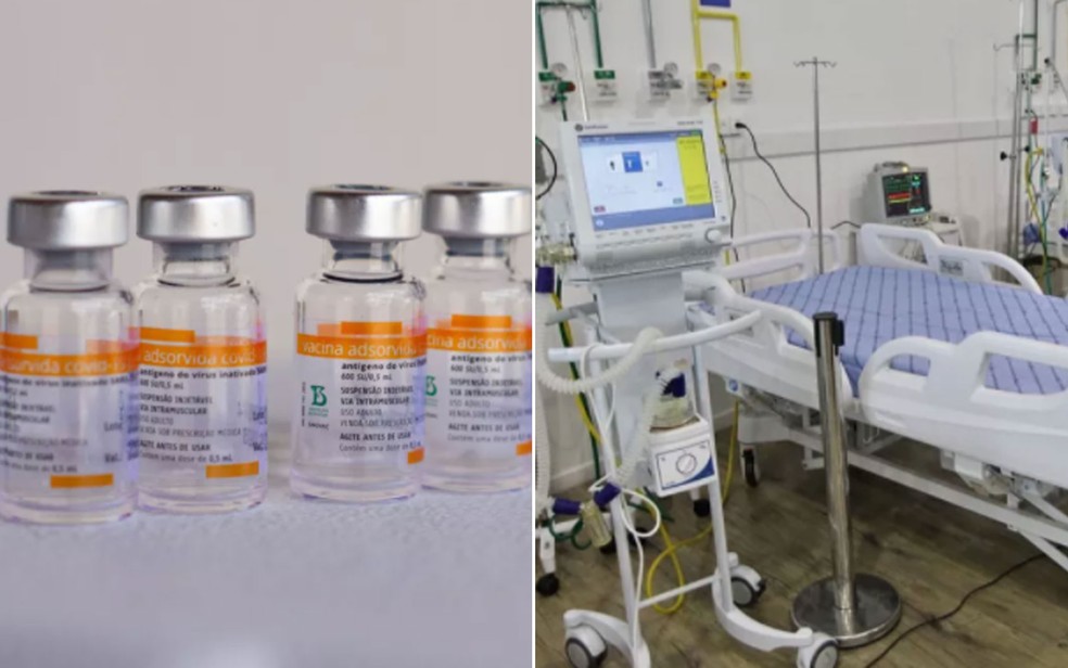 Com mais de R$ 1,8 bi gastos em 2020 com montagem de leitos de UTI, governo da BA poderia ter comprado vacinas para toda população — Foto: Montagem/G1