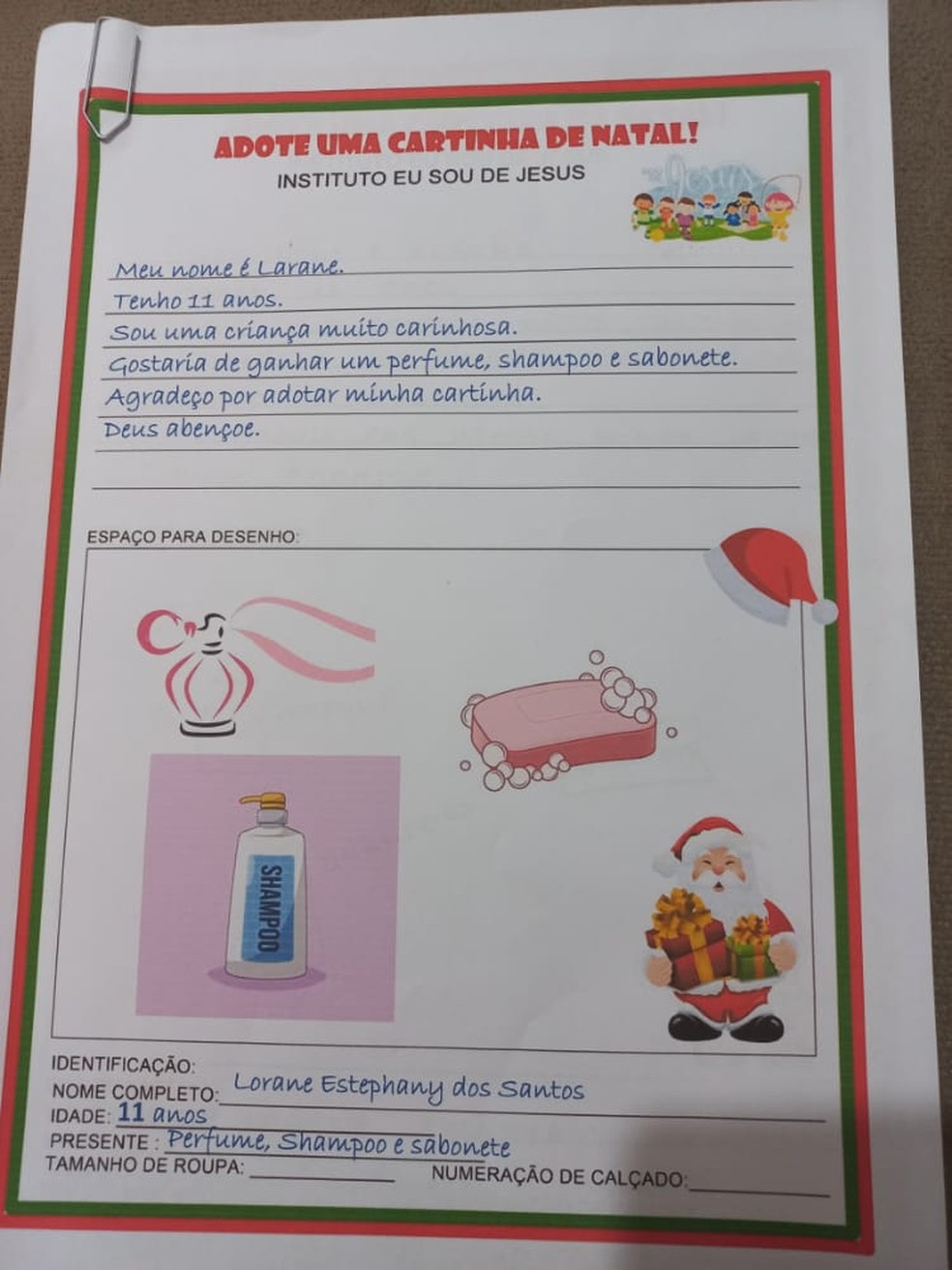 Crianças pedem shampoo, sabonete e roupas em cartinhas de Natal na PB:  'sonho' | Paraíba | G1