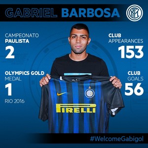 Gabigol assina com Internazionale por cinco anos (Foto: Reprodução/ Twitter)