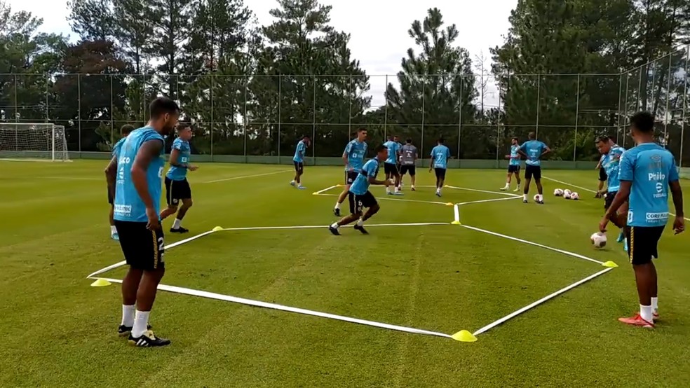 Treino do Santos em Itu — Foto: Reprodução/Twitter Santos FC