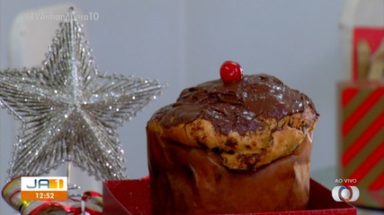 Veja como ficou o panetone preparado na cozinha do JA1