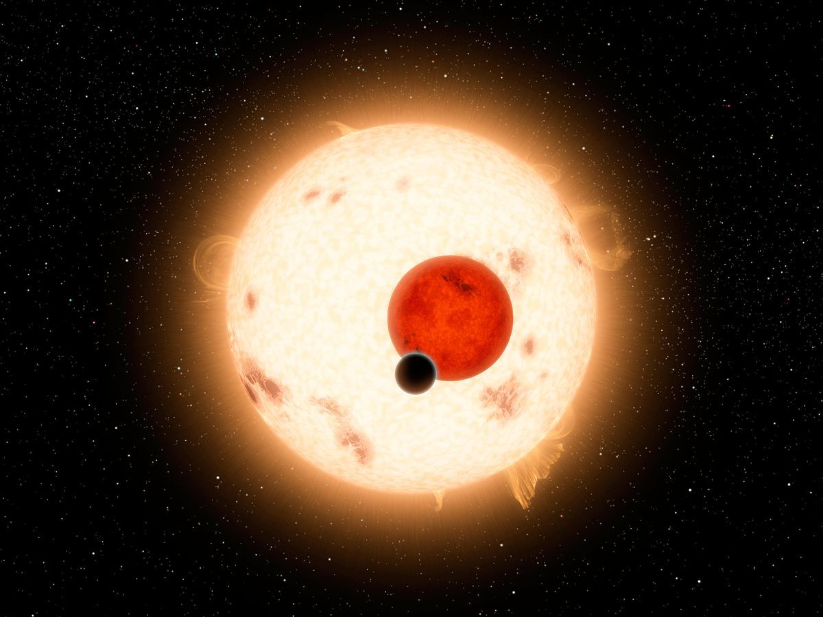  (Foto: NASA/JPL-Caltech - PIA14724: Where the Sun Sets Twice (Artist Concept))