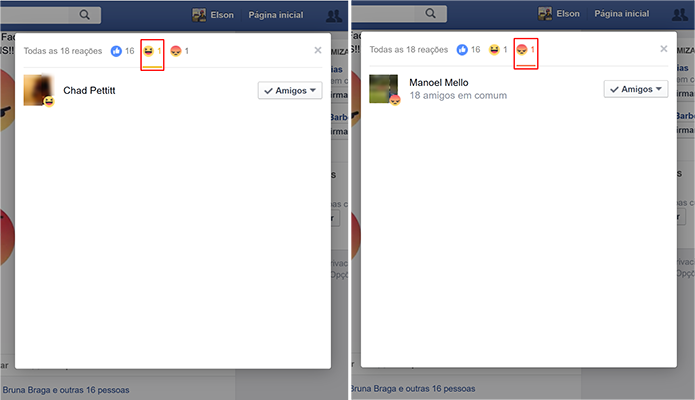 Facebook Reactions também permite que usuário filtre reações ao seu perfil (Foto: Reprodução/Elson de Souza)